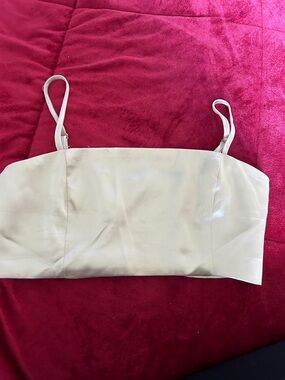 Cream Strappy Bandeau Crop Top